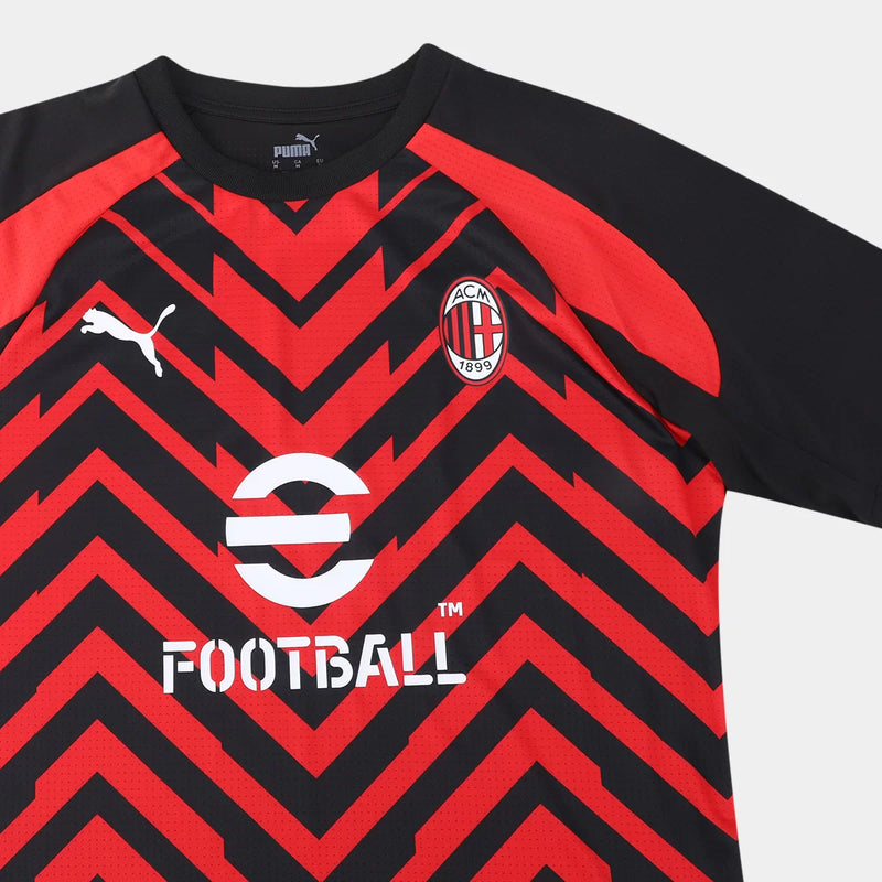 camisa-milan-23-24-puma-versao-masculino-masculina-vermelho-vermelha-preto-preta-branco-rafael-leao-leao-oficial-e-football-treino