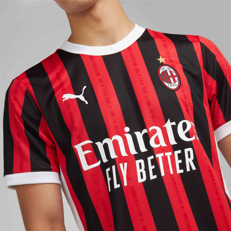 Camisa AC Milan Home I 24/25 - Torcedor Puma Masculina - Vermelha e preta