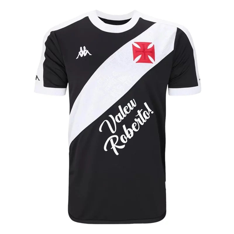 Camisa Vasco Home 2 Valeu Dinamite 24/25 - Kappa Torcedor Masculina - Preta e Branca