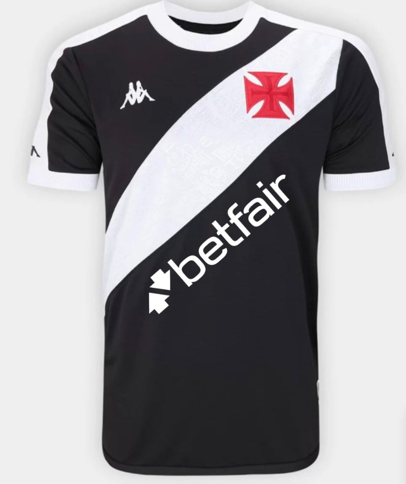 Camisa Vasco Home 24/25 - Kappa Torcedor Masculina - Preta e Branca