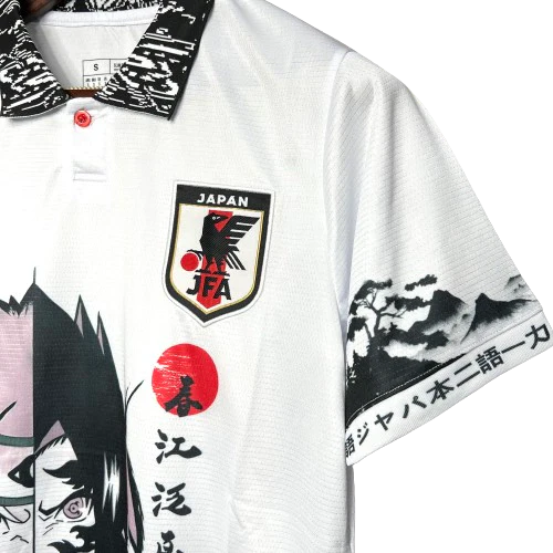 Camisa Japão Anime Naruto Sasuke 24/25 - Adidas Torcedor Masculina - Branco com detalhes em preto