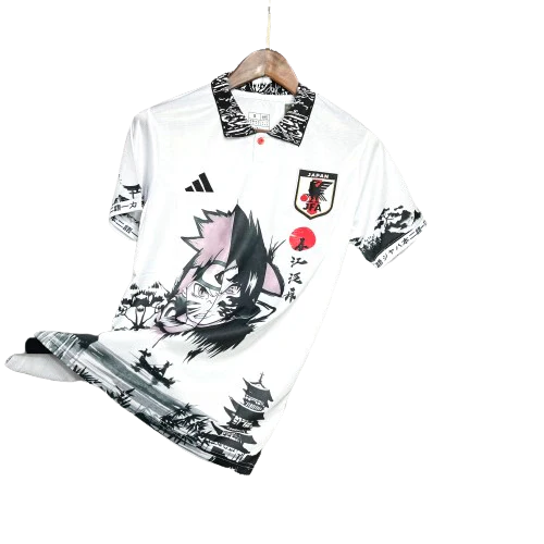 Camisa Japão Anime Naruto Sasuke 24/25 - Adidas Torcedor Masculina - Branco com detalhes em preto