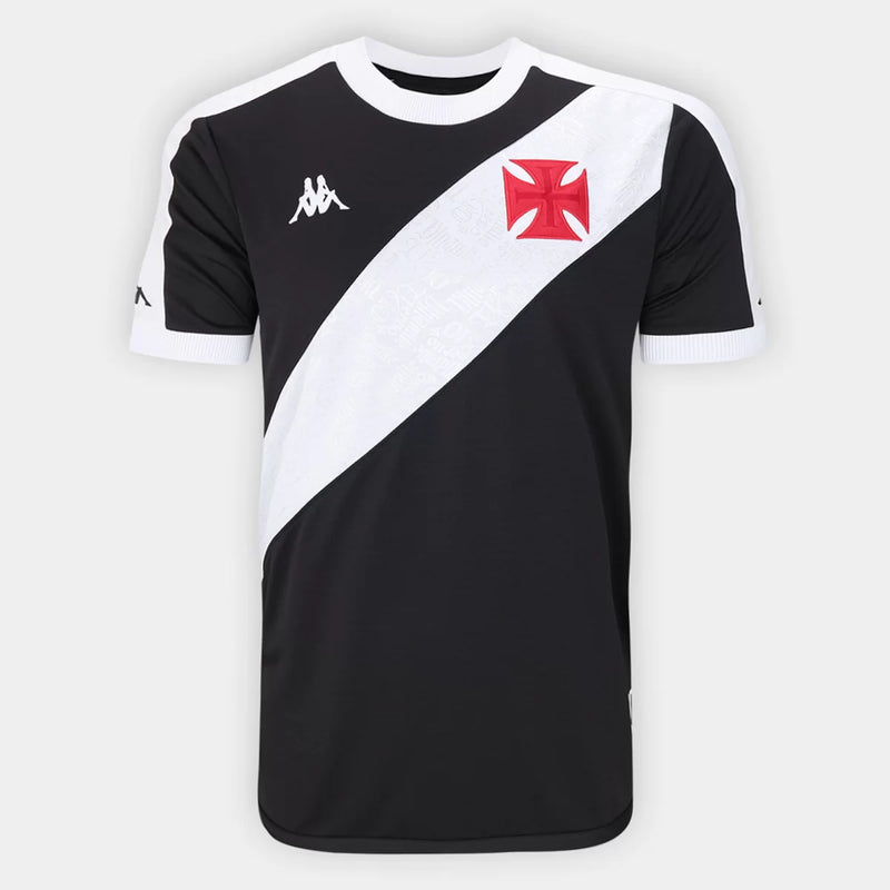 Camisa Vasco Home 24/25 - Kappa Torcedor Masculina - Preta e Branca