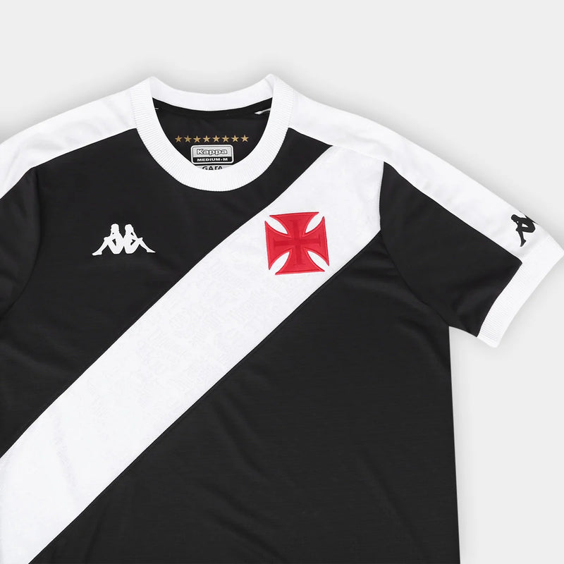 Camisa Vasco Home 24/25 - Kappa Torcedor Masculina - Preta e Branca