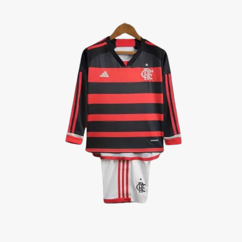 Kit Infantil Flamengo Manga Longa Titular I 24/25