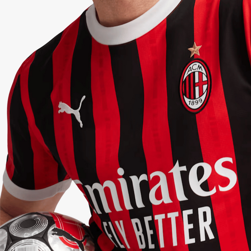 Camisa AC Milan Home I 24/25 - Torcedor Puma Masculina - Vermelha e preta