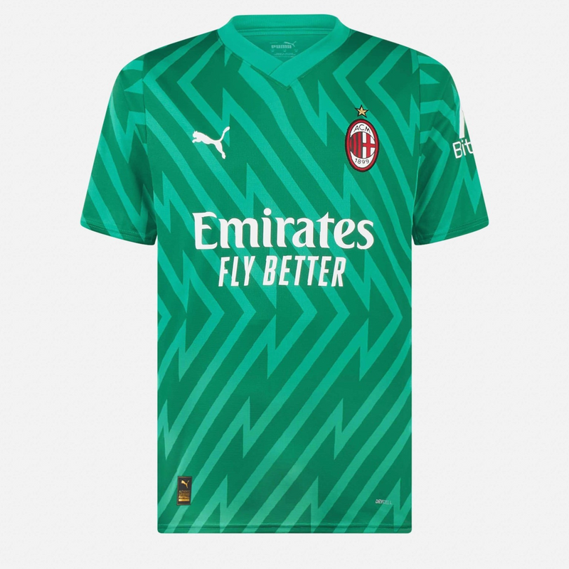 camisa-milan-23-24-puma-versao-masculino-masculina-vermelho-vermelha-branco-oficial-emirates-fly-better-goleiro-verde