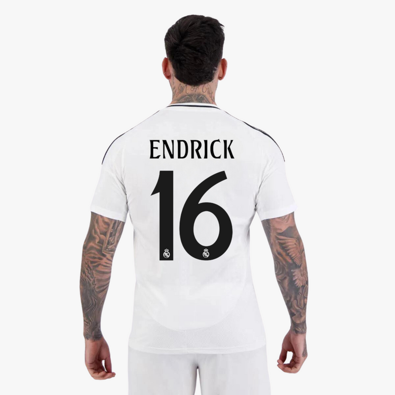 Camisa Real Madrid Home "ENDRICK 16" 24/25 - Adidas Torcedor Masculina