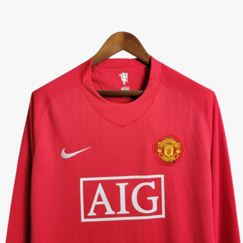 Camisa Manchester United Titular 07/08 - Versão Retro Manga Longa