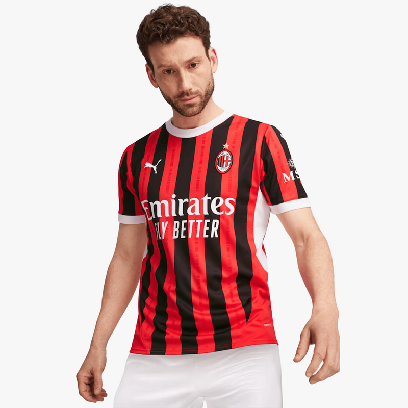 Camisa AC Milan Home I 24/25 - Torcedor Puma Masculina - Vermelha e preta