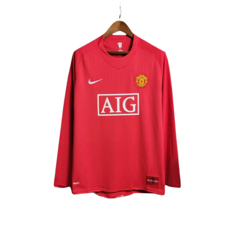 Camisa Manchester United Titular 07/08 - Versão Retro Manga Longa