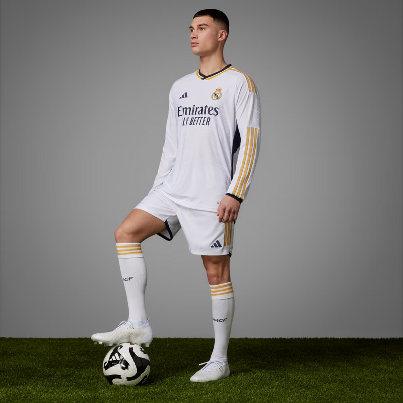 Camisa Real Madrid Home Manga comprida 23/24 - Adidas Torcedor Masculina - Torcedor