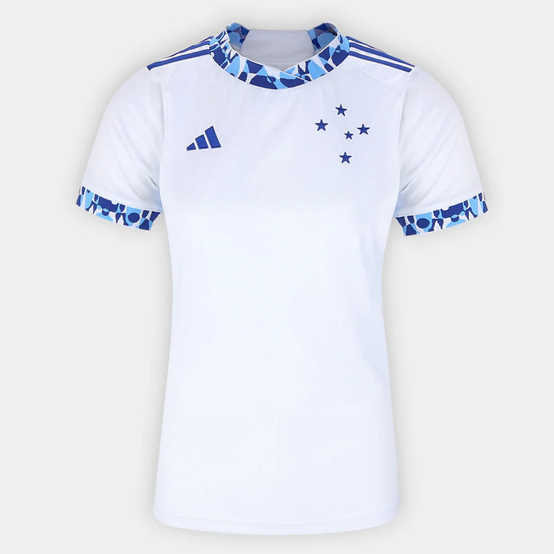 Camisa Cruzeiro Away II 24/25 Feminina Adidas Torcedor - Branca e Azul