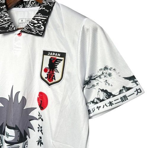 Camisa Japão Anime Naruto Pain Yahiko Akatsuki 24/25 - Adidas Torcedor Masculina - Branco com detalhes em preto