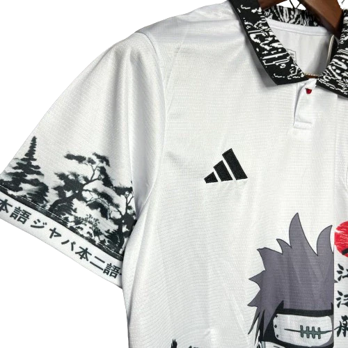 Camisa Japão Anime Naruto Pain Yahiko Akatsuki 24/25 - Adidas Torcedor Masculina - Branco com detalhes em preto