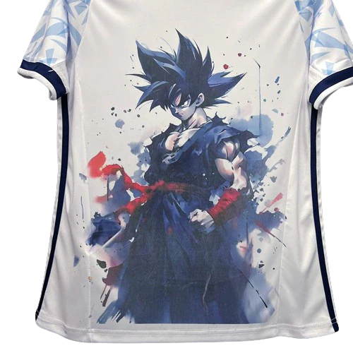 Camisa Japão Retro Anime Dragon Ball 16/17 - Adidas Torcedor Masculina - Branco com Detalhes em Azul