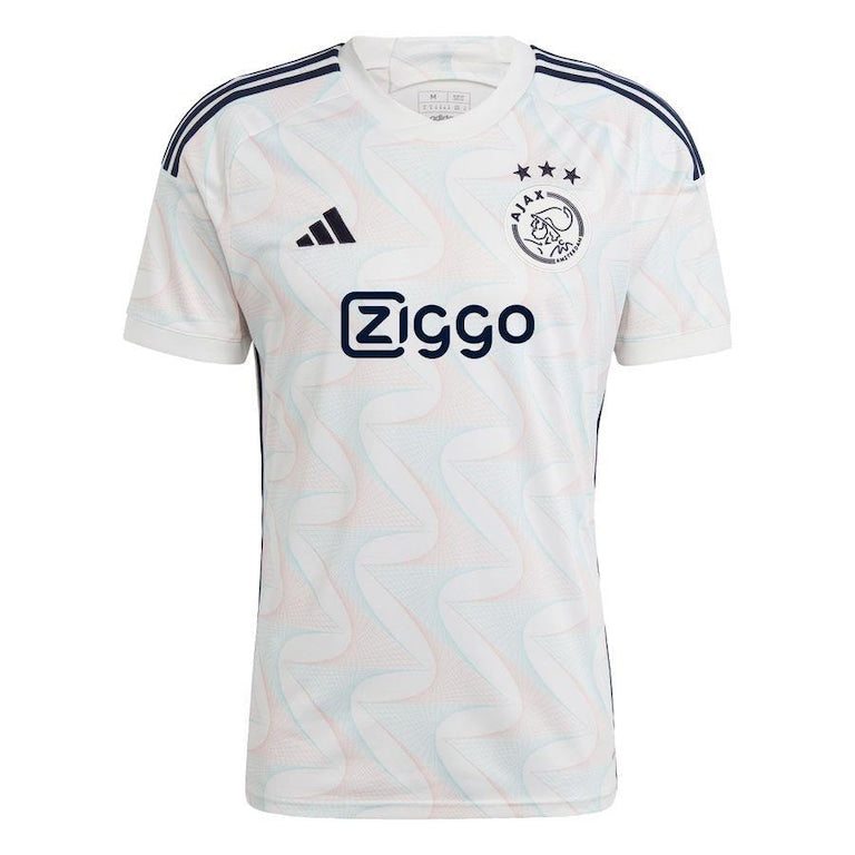 camisa-ajax-away-fora-2-ii-adidas-versao-torcedor-masculino-masculina-fan-ziggo-branco-branca-reserva-visitante-oficial-original-23-24