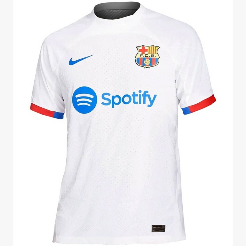 camisa-barcelona-barca-barça-away-ii-2-reserva-fora-23-24-nike-versao-torcedor-masculino-masculina-spotify-azul-vermelho-vermelha-branco-branca-lewandowski-raphinha-messi-oficial