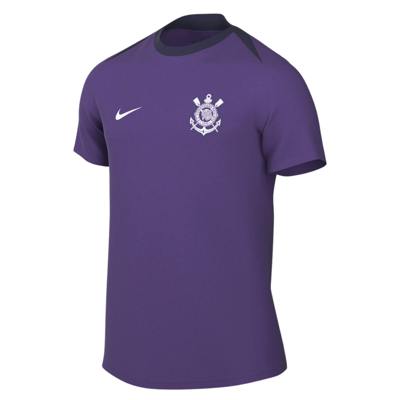 Camisa Corinthians Treino 25/26 Nike Masculina na cor roxa com escudo bordado e tecnologia Dri-Fit para máximo conforto nos treinos.