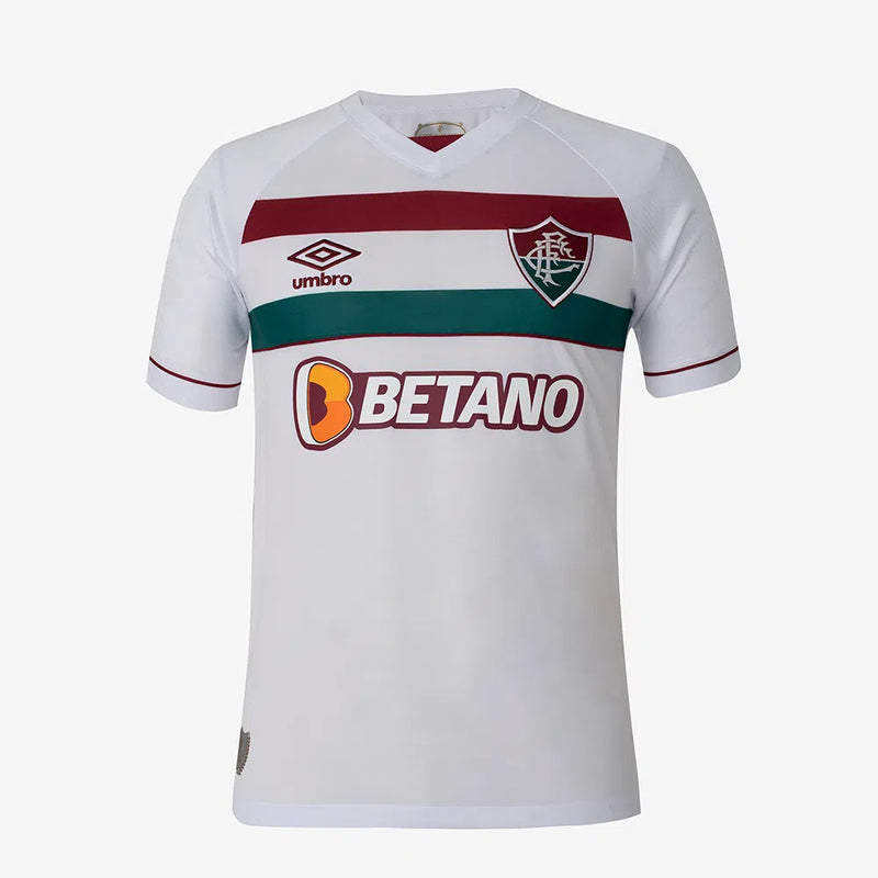 camisa-fluminense-branco-branca-vinho-vermelho-vermelha-verde-umbro-betano-libertadores-23-24-ii-2-away-versão-torcedor-masculino-masculina