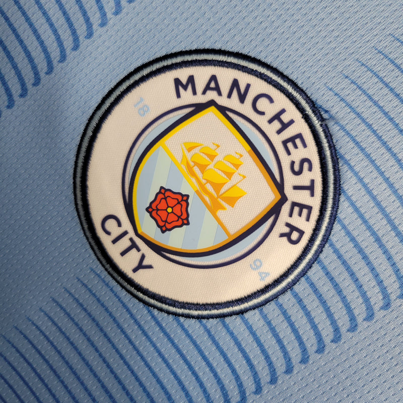 camisa-man-manchester-city-azul-branca-branco-home-casa-titular-23-24-puma-versao-fan-torcedor-masculino-masculina-etihad-airways-1-i-haaland-de-bruyne-mahrez-alvarez-primeira-oficial