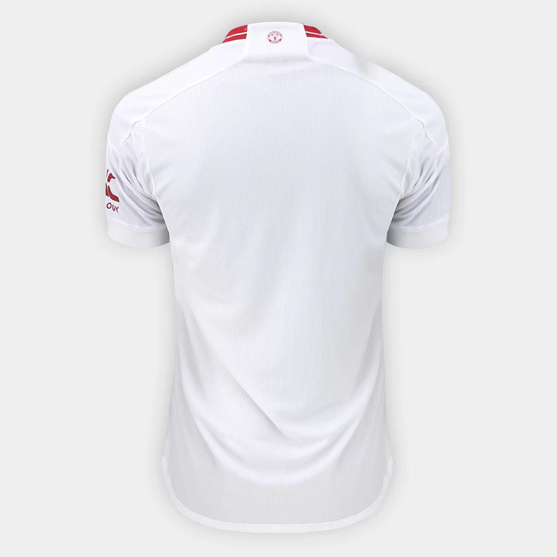 camisa-manchester-united-Third-fora-3-iii-visitante-reserva-23-24-adidas-versão-torcedor-masculino-masculina-team-viewer-branco-branca-oficial-original-vermelho-vermelha