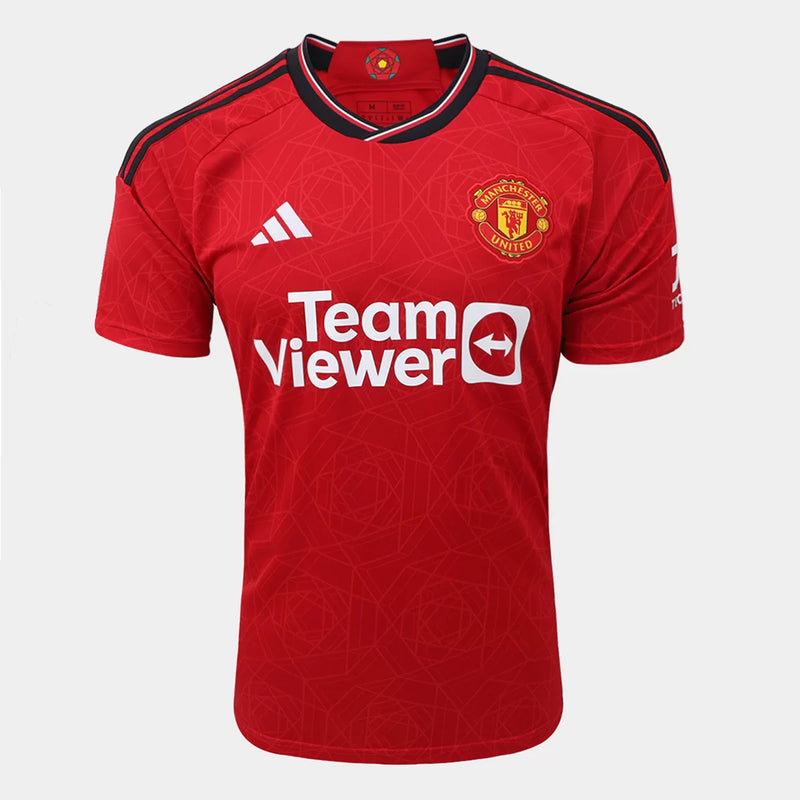 camisa-manchester-united-home-casa-1-i-titular-23-24-adidas-versão-torcedor-masculino-masculina-team-viewer-vermelho-preto-oficial-original