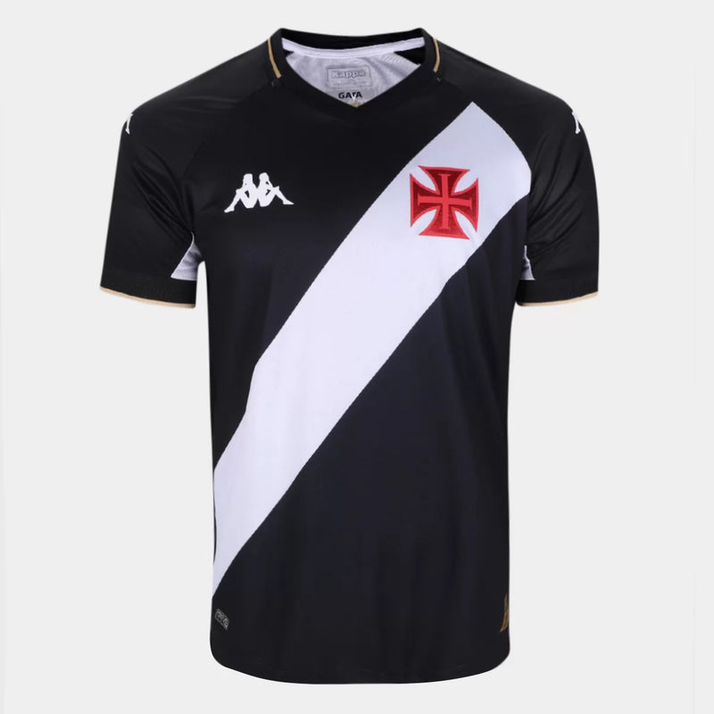 camisa-vasco-versão-torcedor-fan-preta-preto-branco-branca-faixa-cruz-kappa-23-24-home-casa-1-i-titular-