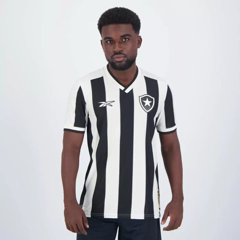 Camisa Botafogo Home I 24/25 - Torcedor Reebok Masculina - Preta e branca