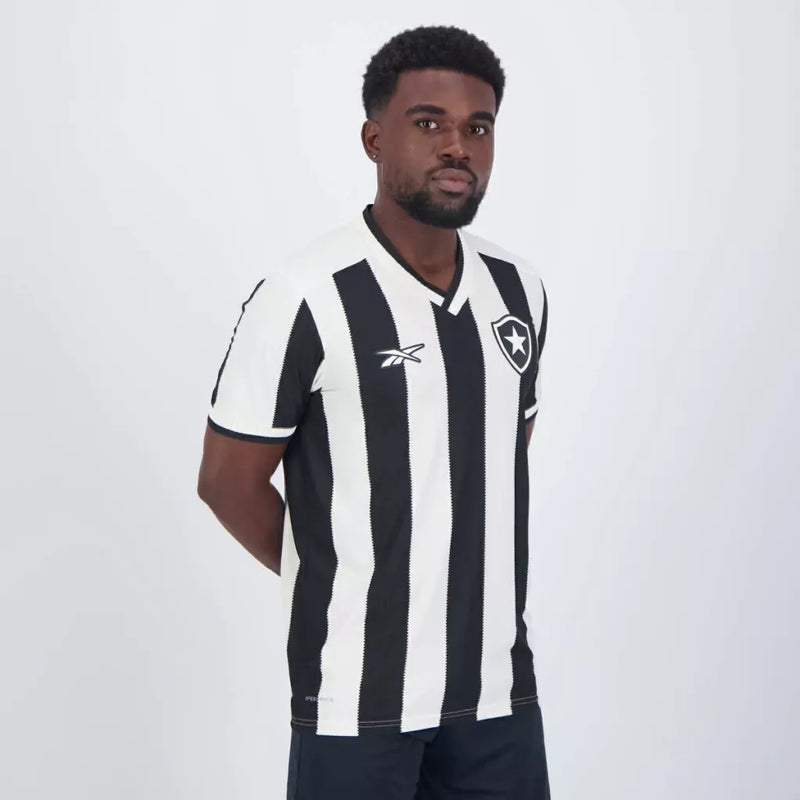 Camisa Botafogo Home I 24/25 - Torcedor Reebok Masculina - Preta e branca