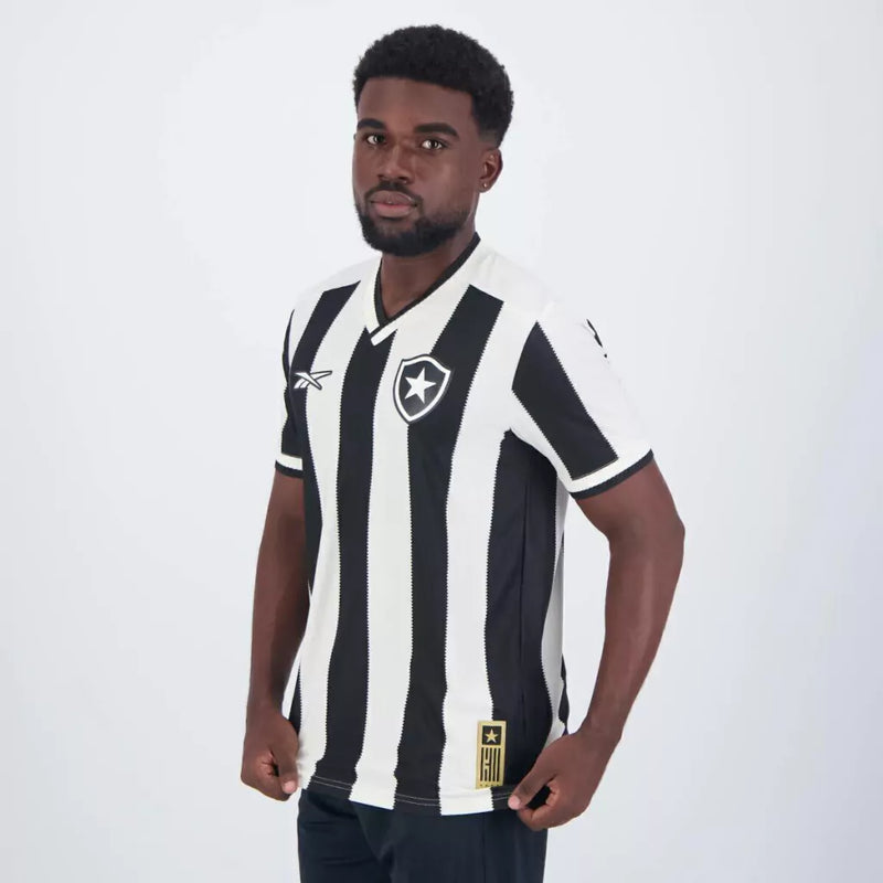 Camisa Botafogo Home I 24/25 - Torcedor Reebok Masculina - Preta e branca