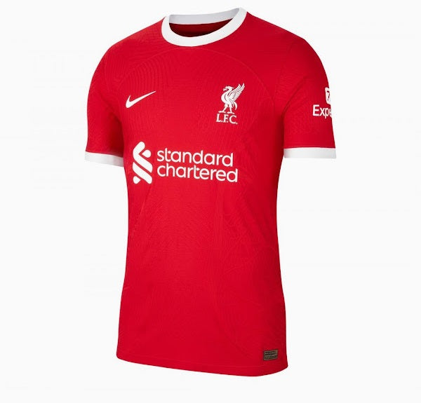 camsia-liverpool-home-casa-i-1-versao-torcedor-fan-masculino-masculina-23-24-oficial-original-vermelho-vermelha-nike-branco-branca-standard-chartered