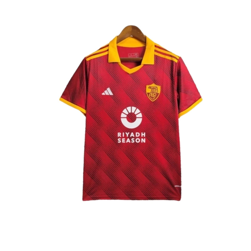 Camisa Roma Home I 24/25 - Torcedor Adidas Masculina - Vermelha com detalhes em amarelo