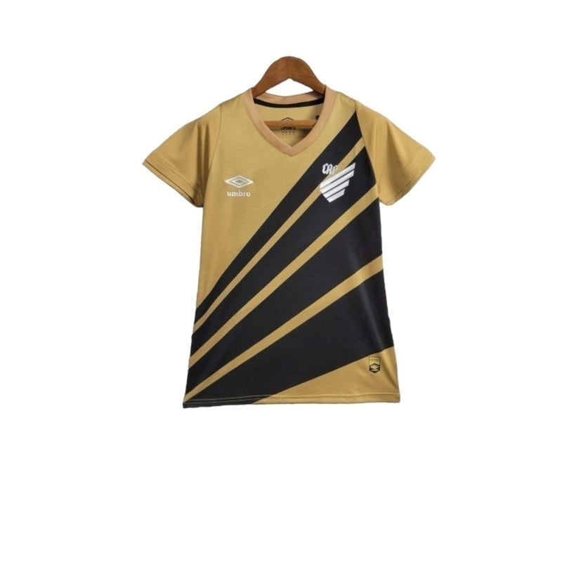 Camisa Athletico Paranaense Away II 24/25 Feminina - Umbro Torcedor Dourada com detalhes em preto