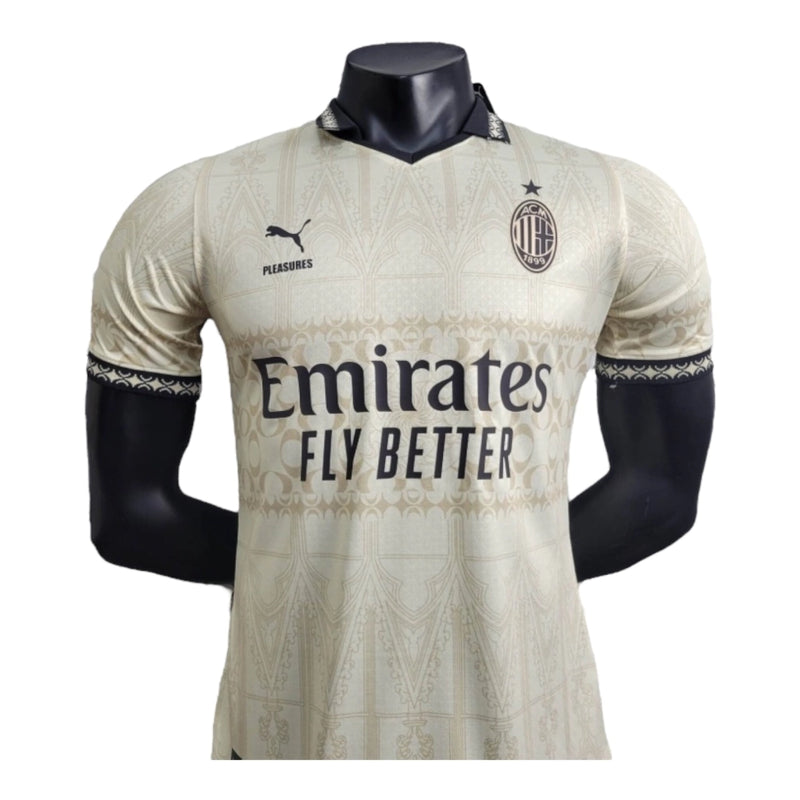 Camisa AC Milan 24/25 - Jogador Puma Masculina - Bege com detalhes em preto