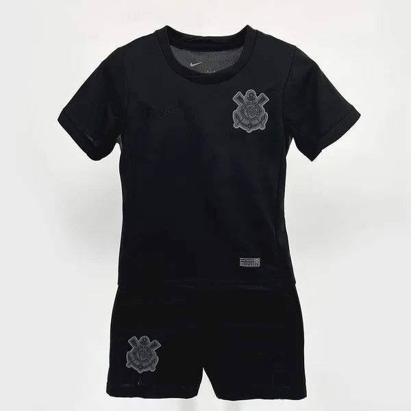 kit Infantil Corinthians BLACK 24/25 - Nike Torcedor Camisa + Short