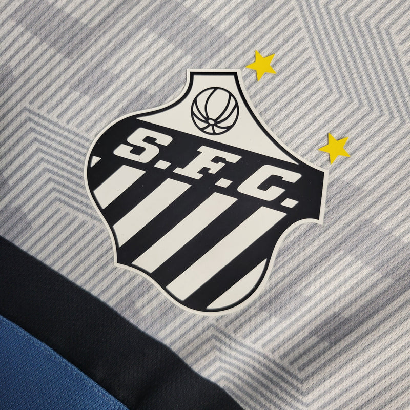 Camisa Santos Treino 23/24 - Umbro Torcedor Masculina - Branca e Azul